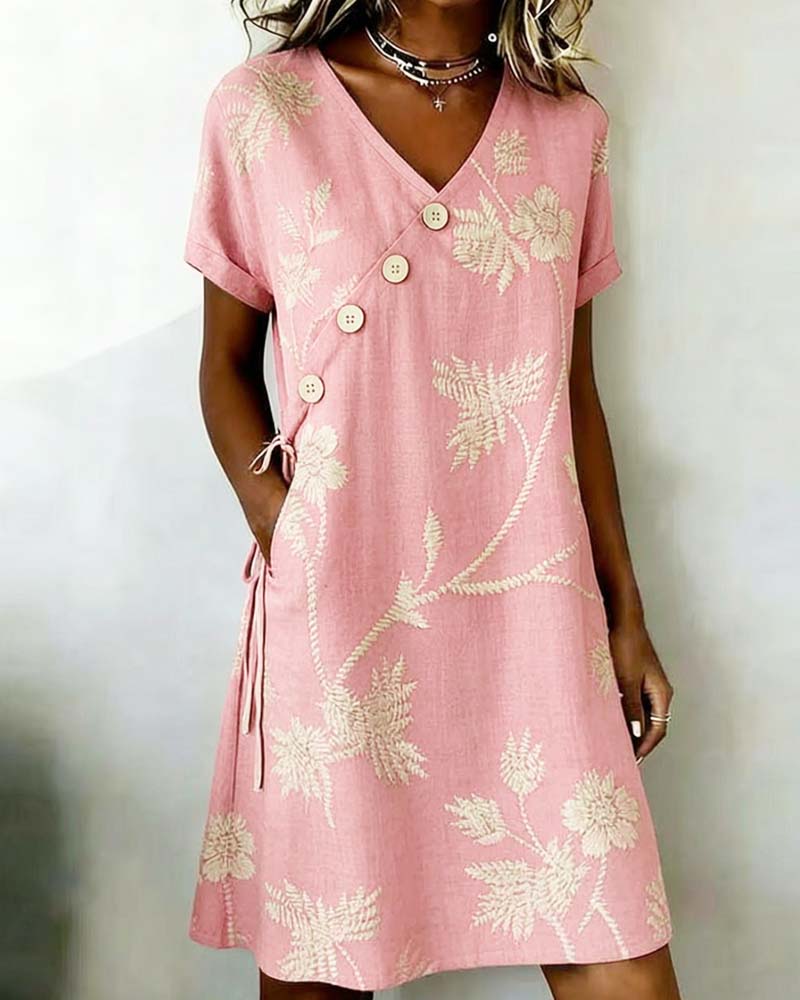 Celmira - Minivestido Con Estampado De Botones en Diagonal