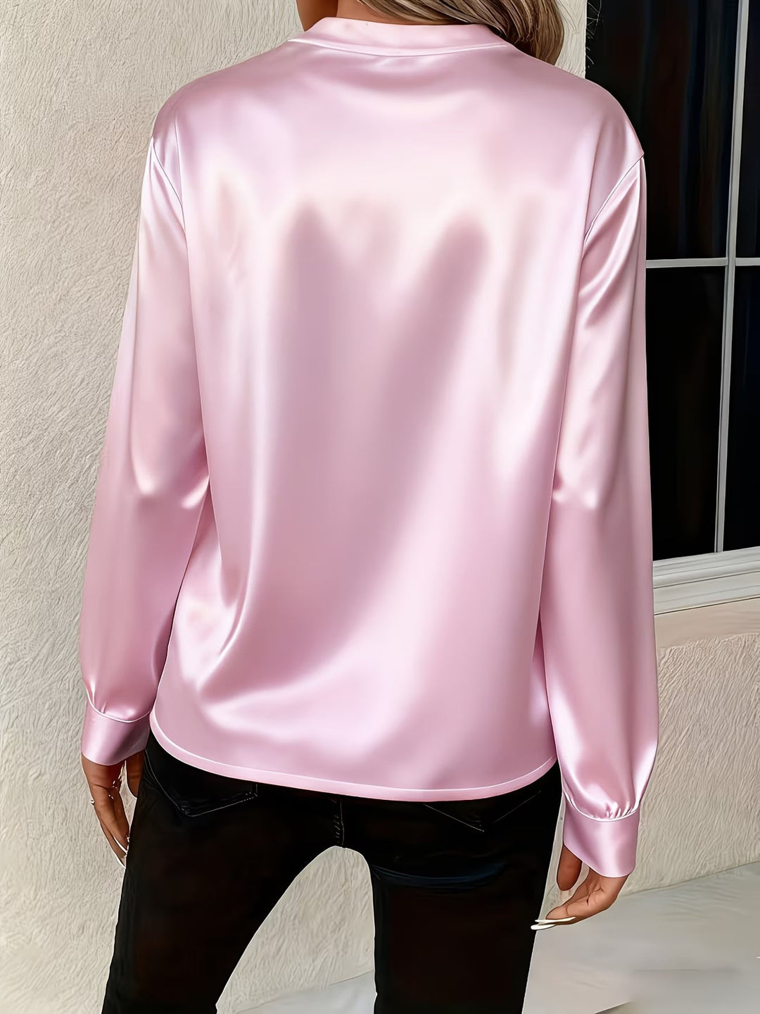 Ronika - Blusa De Manga Larga Con Cuello En V