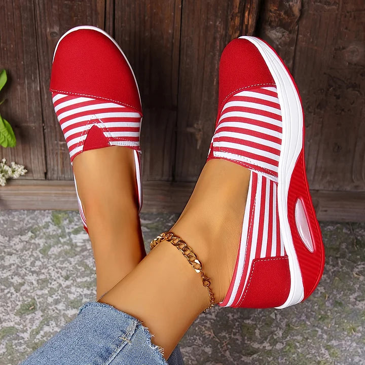 Tasha - Cómodas Zapatillas Ortopédicas Sin Cordones Rayas