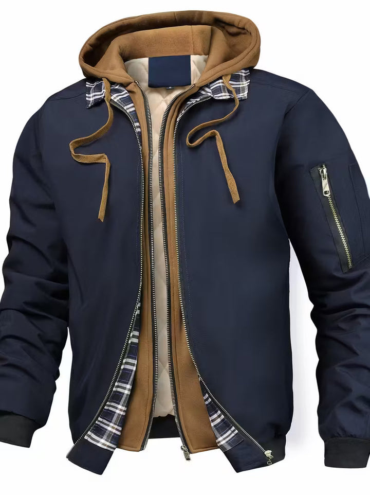 Sylvain - Chaqueta Con Capucha y Cremallera Estilo Fuerza Aérea