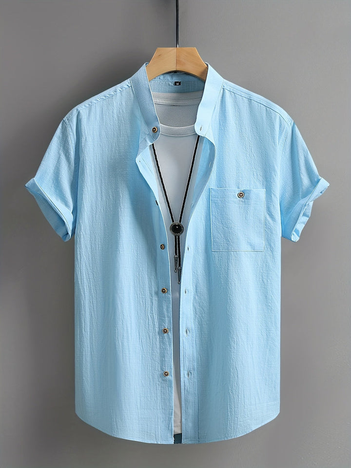 Tejada - Camisa Informal De Algodón Con Bolsillo