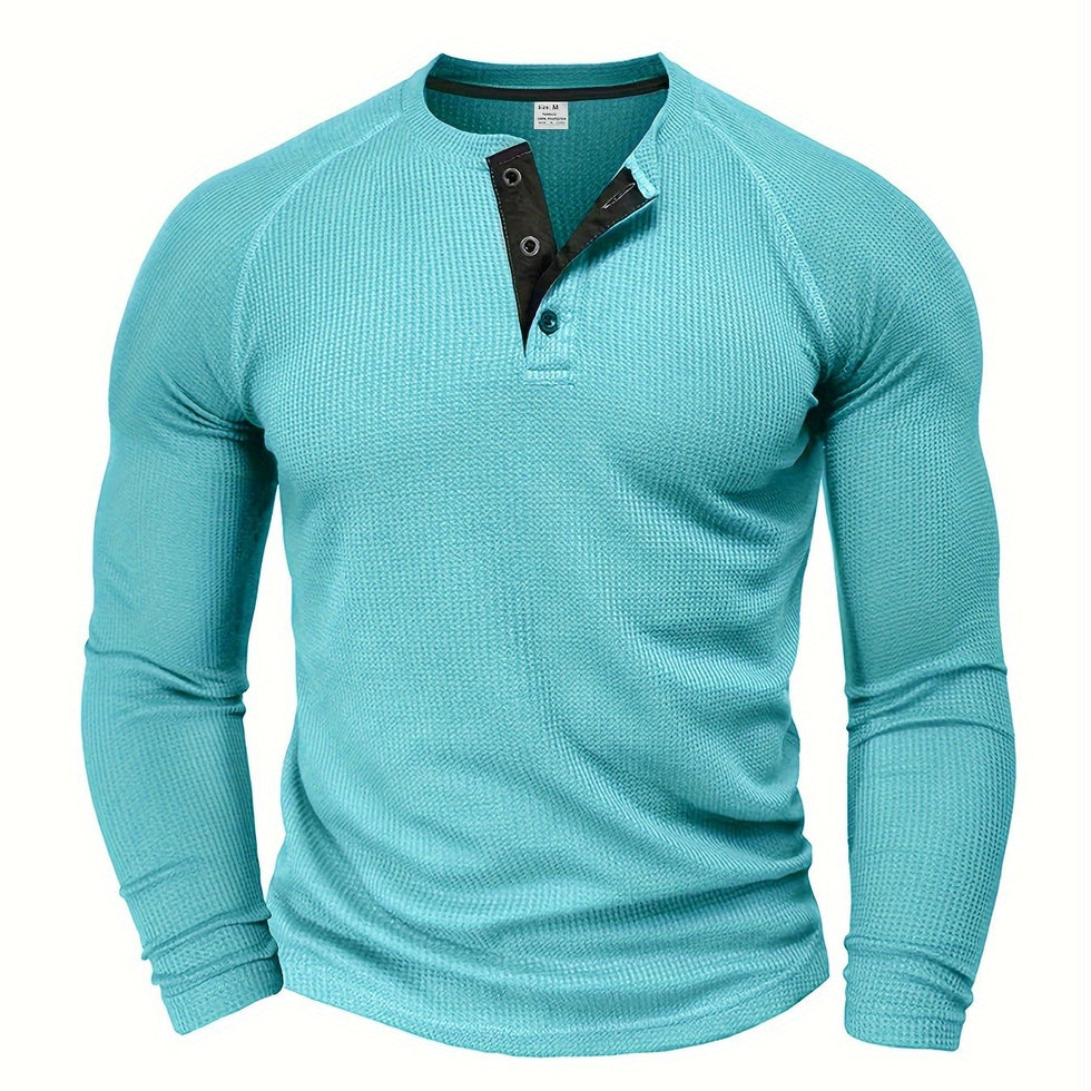 Jarik - Camiseta Henley De Manga Larga Con Textura