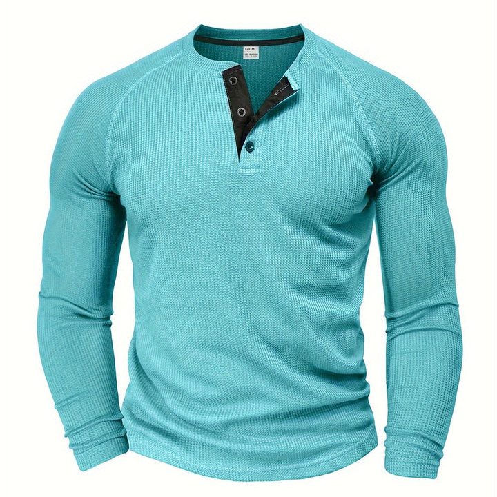 Jarik - Camiseta Henley De Manga Larga Con Textura
