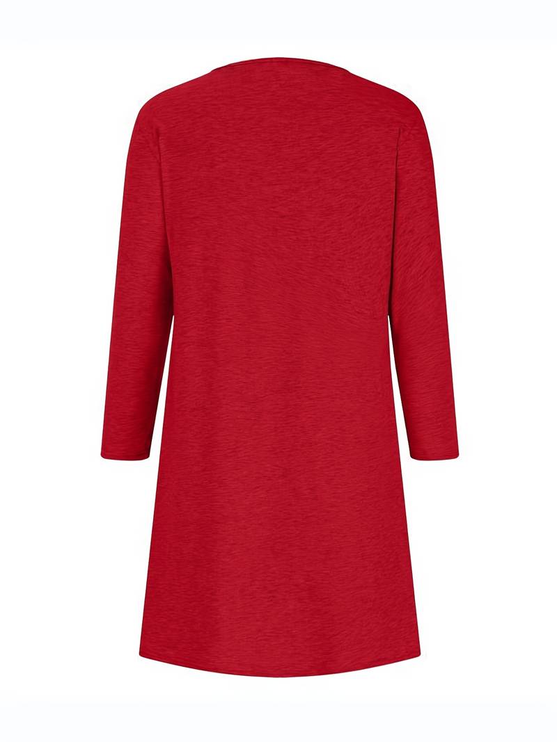 Alinor - Vestido Informal de Manga Larga Con Estampado de Cuadros y Patchwork