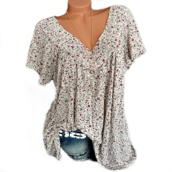 Sarita - Blusa De Manga Corta Con Estampado Floral