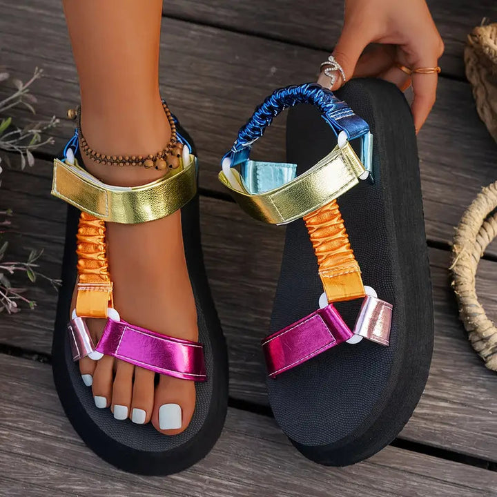 Neelee - Sandalias Con Plataforma y Correas De Velcro