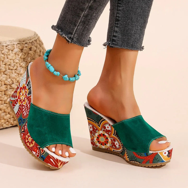 Talora - Mules Esculturales Con Tacón Floral