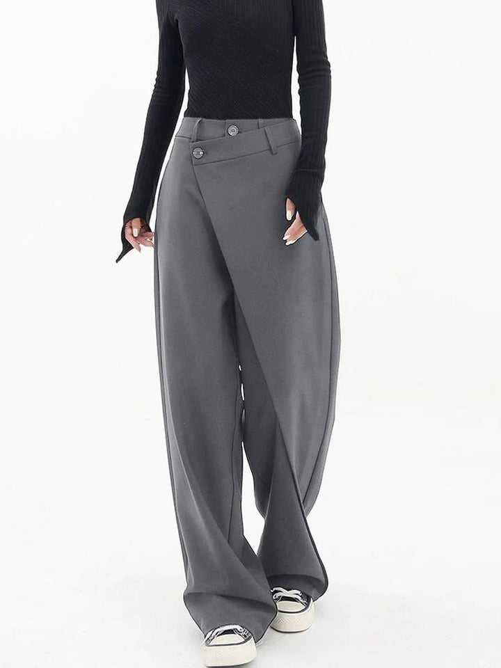 Nela - Pantalones De Corte Asimétrico De Cintura Alta
