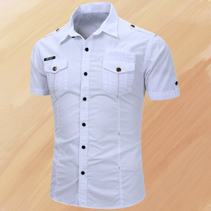 Ryder - Elegante Verano Manga Corta Camisa Con Bolsillo