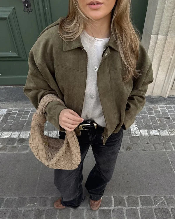 Alena - Cazadora Bomber de Ante