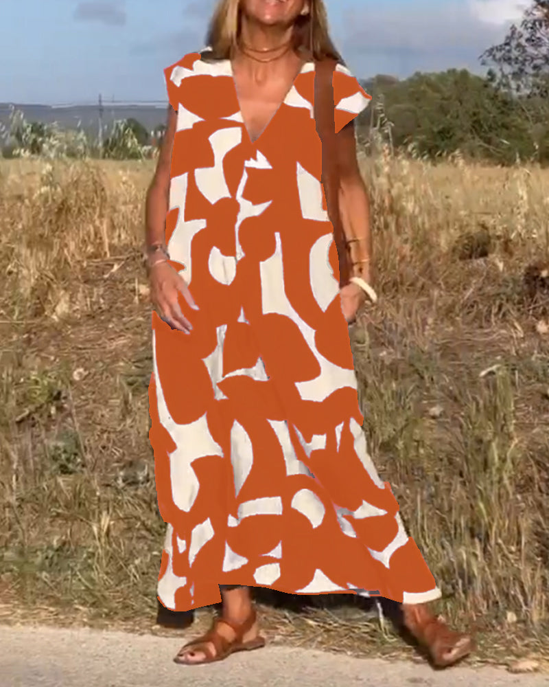 Sarinya - Vestido Estampado Con Cuello En V