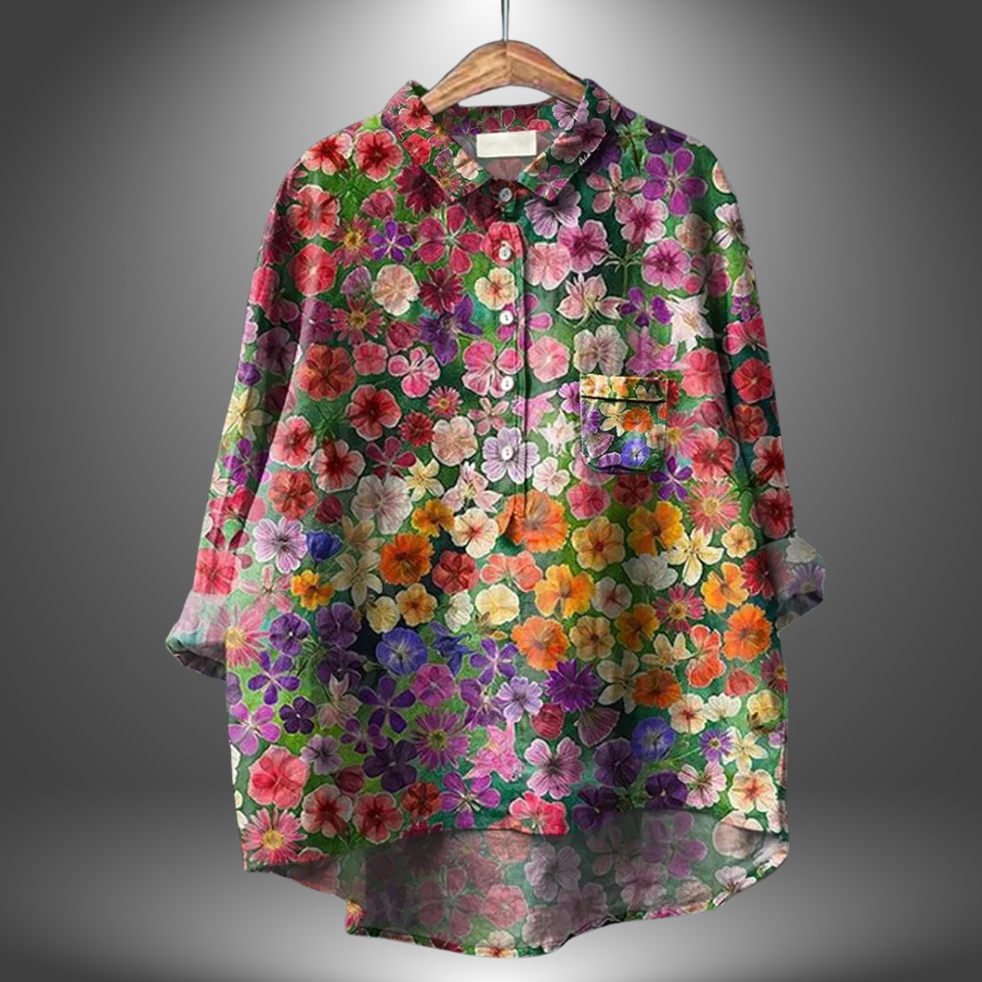Luiza - Camisa Floral Artesanal