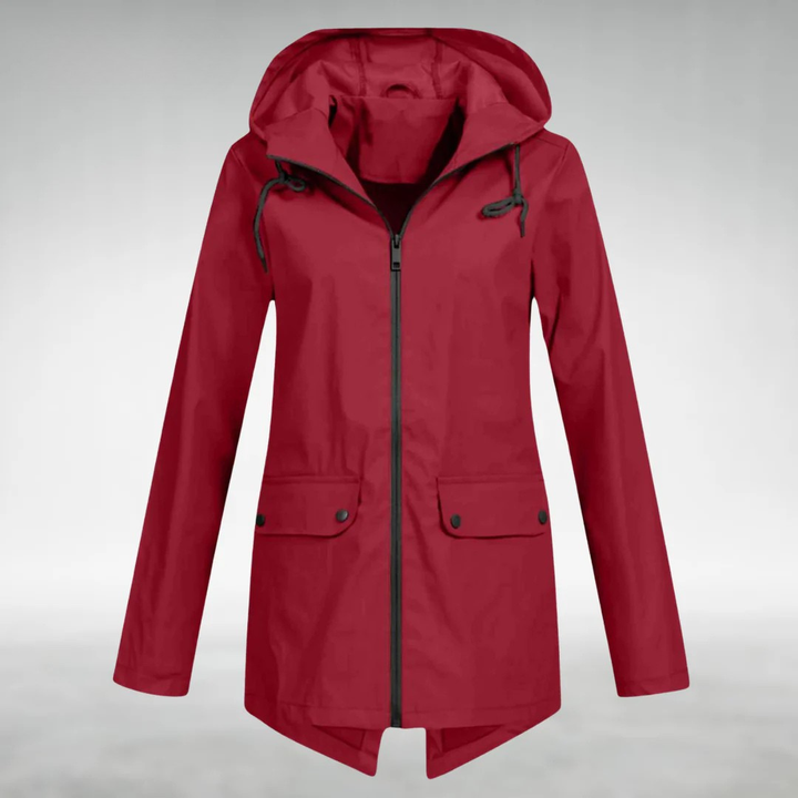 Jalena - Chaqueta Impermeable Con Capucha y Bolsillos
