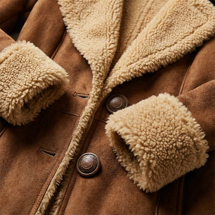 Zeeta - Abrigo Largo Vintage Con Pelo Sintético