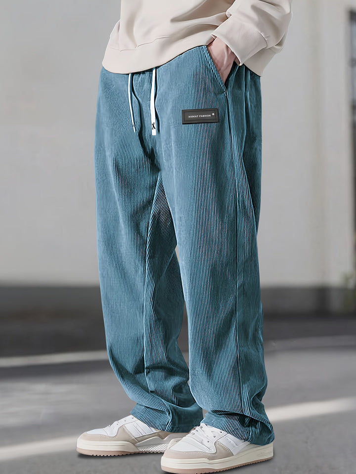 Asher - Pantalones Rectos Con Cintura Ajustable Con Cordón