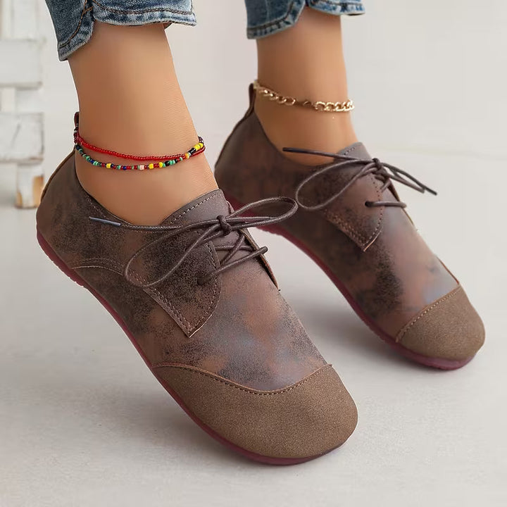Zuniya - Zapatos Cómodos de Cuña Baja Con Cordones