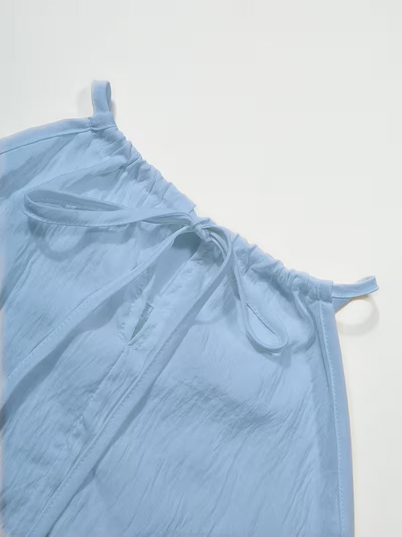 Shiena - Elegante Vestido De Encaje De Ganchillo Con Cuello Halter