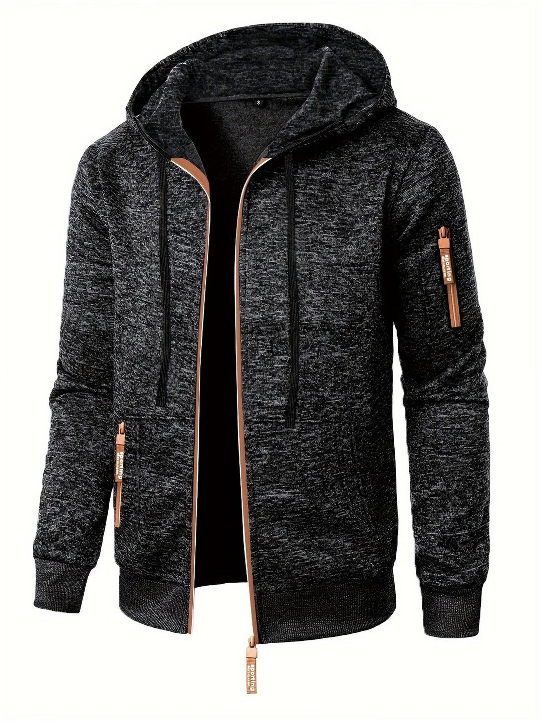 Ewen - Manga Larga Con Cremallera Sudadera Con Capucha