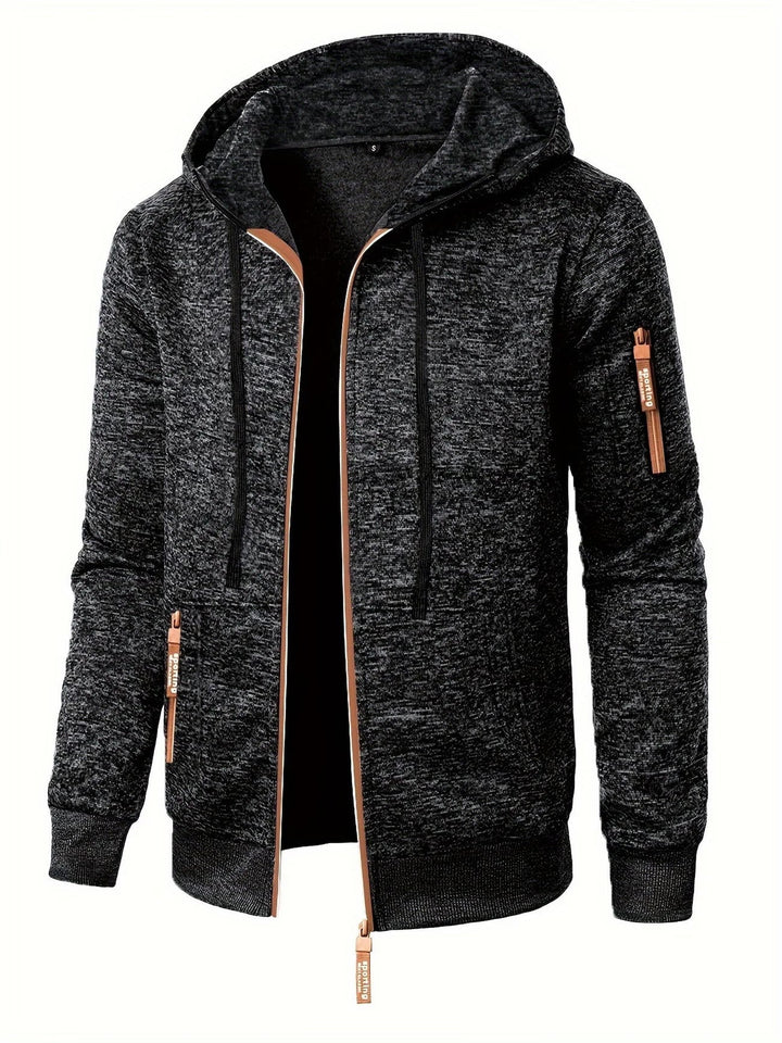 Ewen - Manga Larga Con Cremallera Sudadera Con Capucha