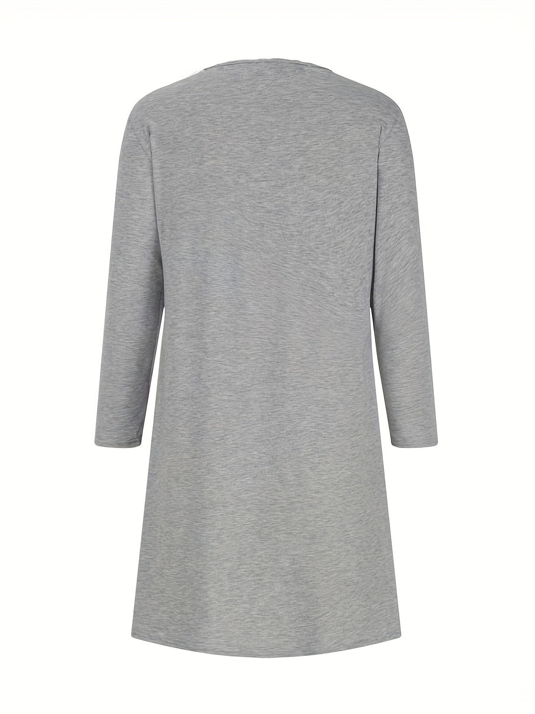 Alinor - Vestido Informal de Manga Larga Con Estampado de Cuadros y Patchwork