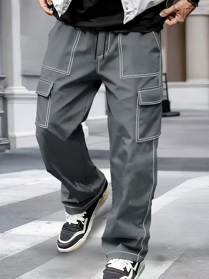 Jamein - Pantalones Cargo Con Costuras en Contraste
