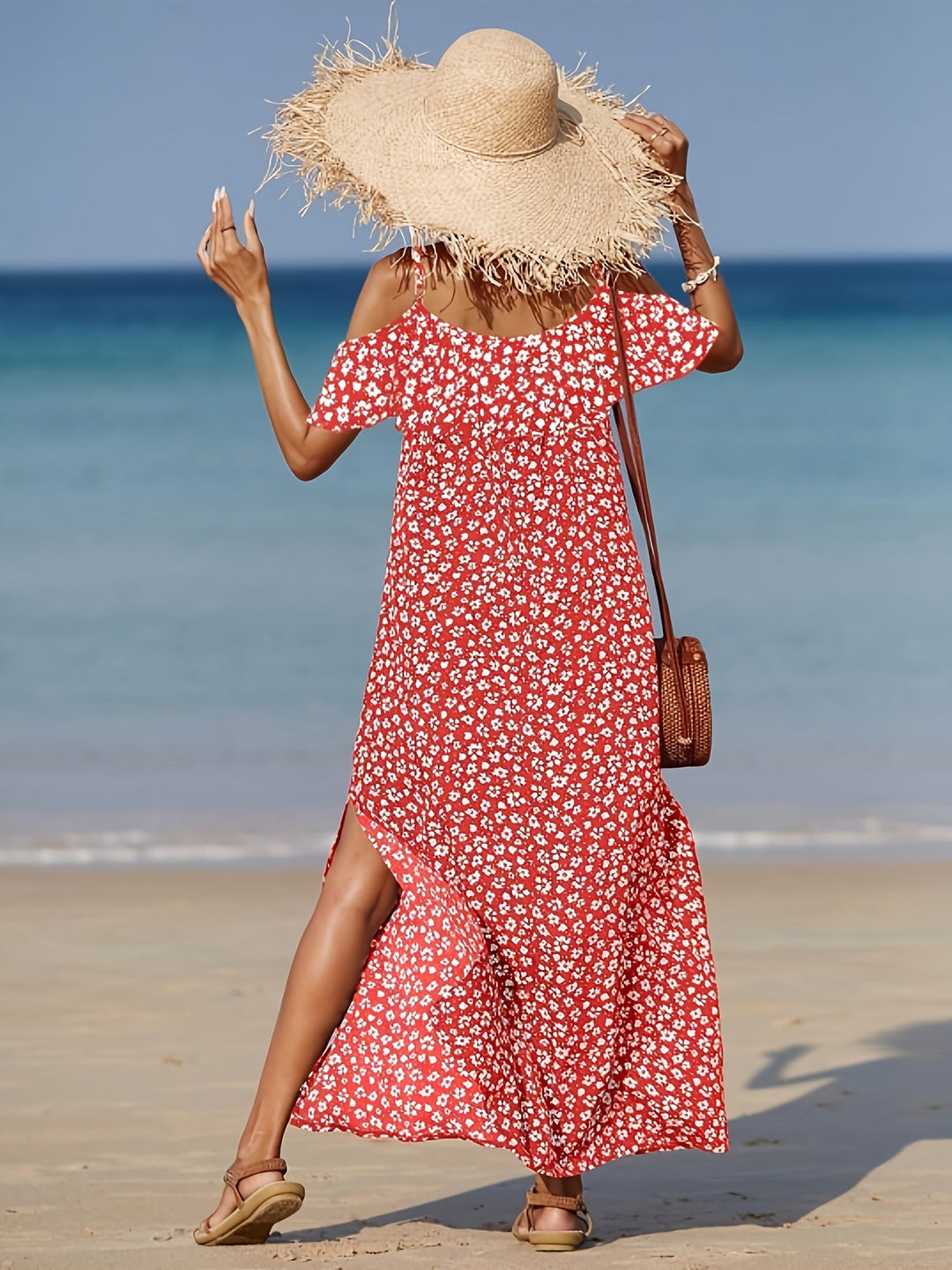 Consuelo - Vestido Con Hombros Descubiertos Y Estampado Floral