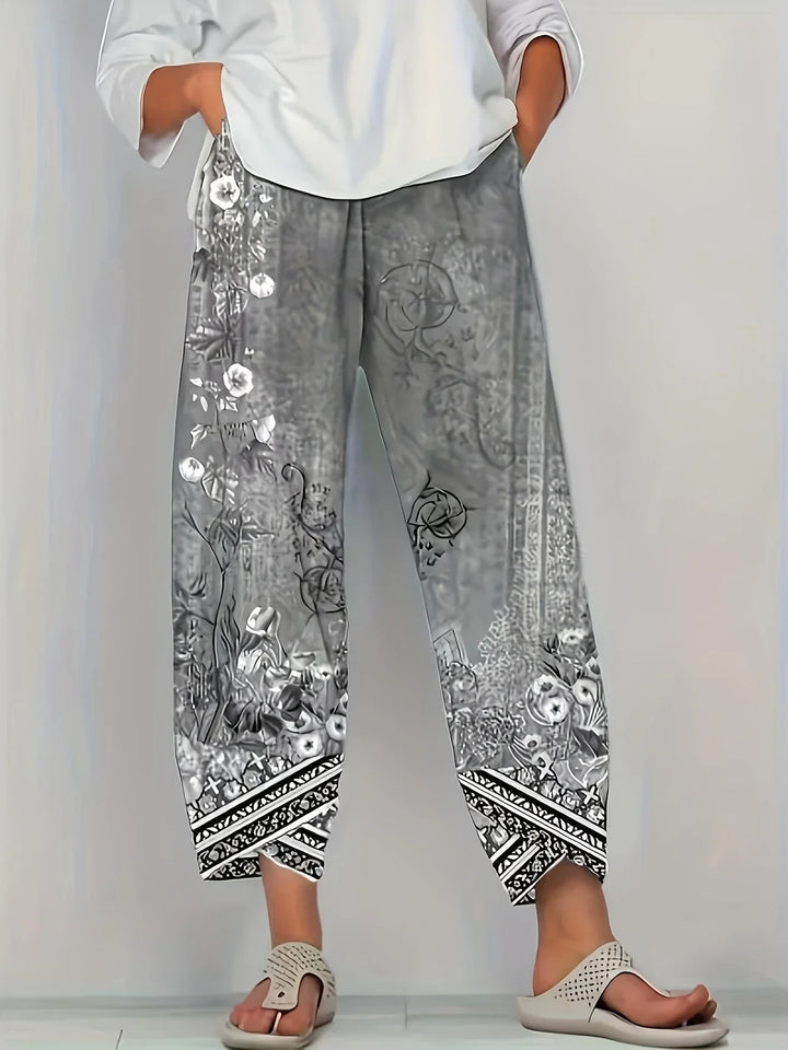 Kayden - Pantalón Capri Vintage De Flores