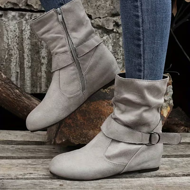 Belynda - Botines de Cuña Holgados Con Correa de Hebilla
