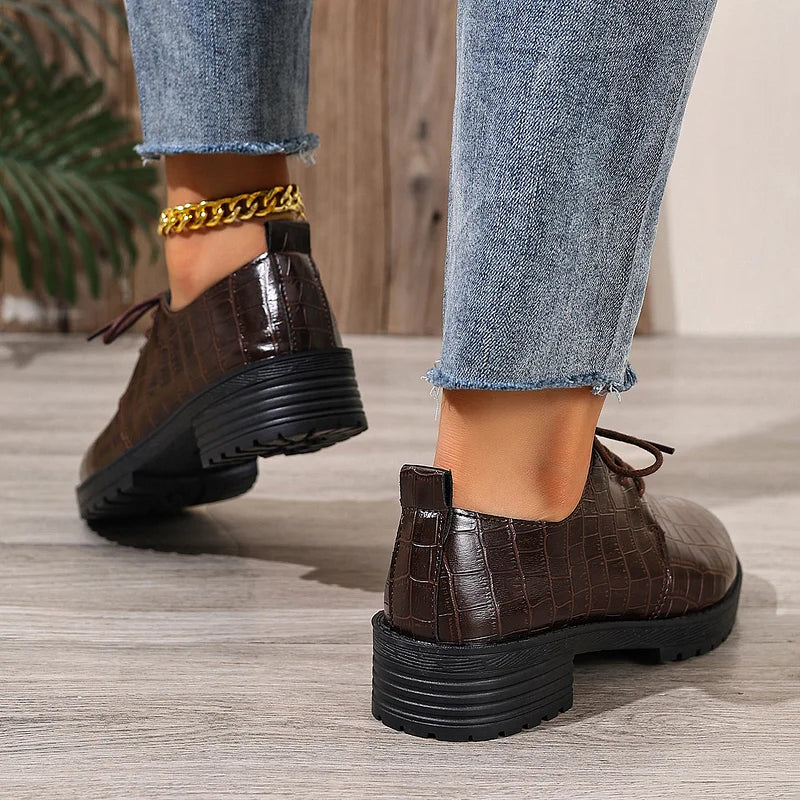 Niyra – Zapatos Derby Con Cordones y Suela Gruesa
