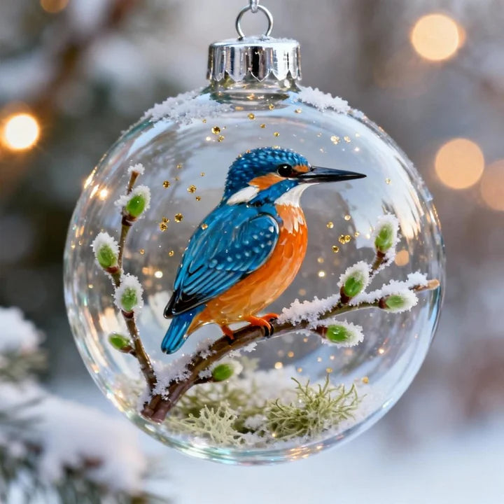 FrostFlight - Colección De Adornos Navideños De Cristal Con Simpáticos Pájaros