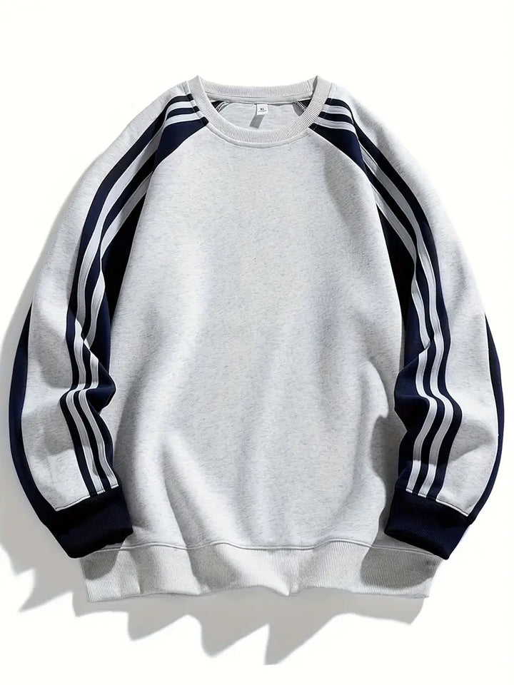 Maddox - Sudadera Con Mangas a Rayas y Cuello Redondo