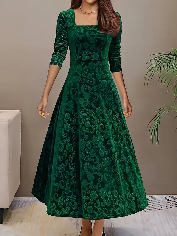 Otsuru - Elegante Vestido De Terciopelo de Manga Larga