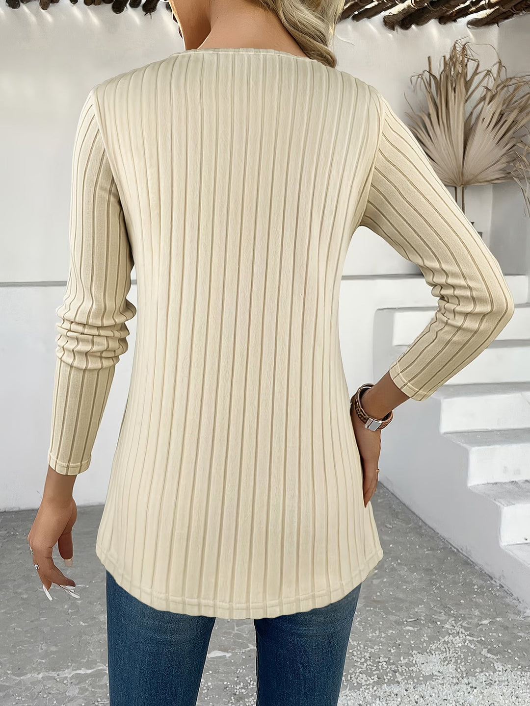 Lizeth - Camiseta De Manga Larga Y Cuello Redondo