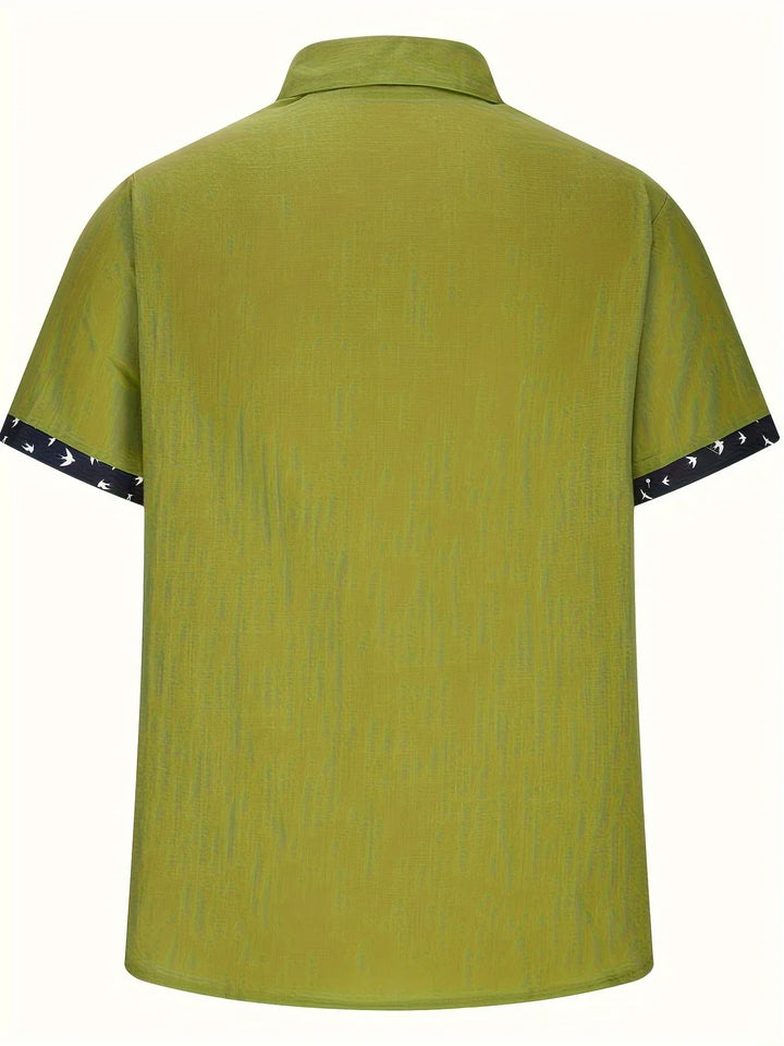 Trofim - Camisa Elegante Con Estampado De Pájaros