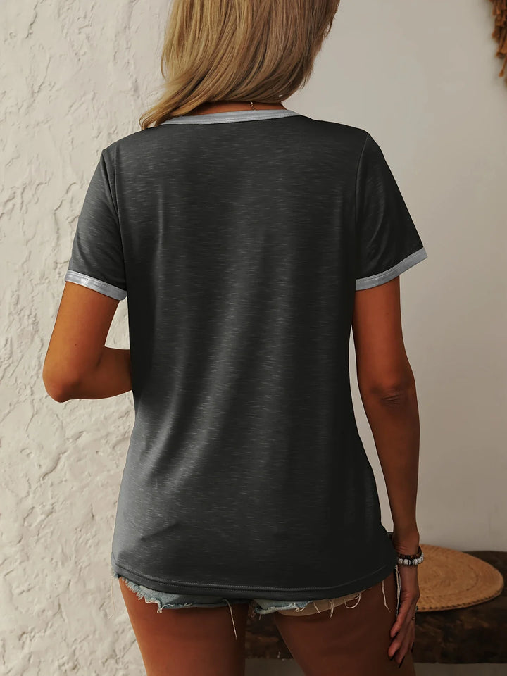 Krissy - Camiseta Informal Con Cuello Redondo
