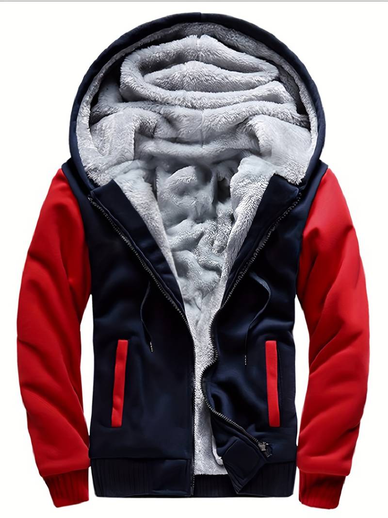 Oziel - Chaqueta Cálida De Forro Polar Con Capucha y Cremallera