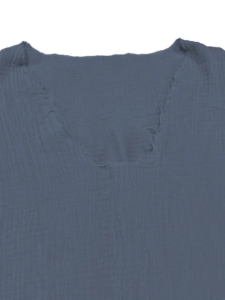 Demetrio - Camisa Informal y Cómoda De Manga Larga Con Cuello en V