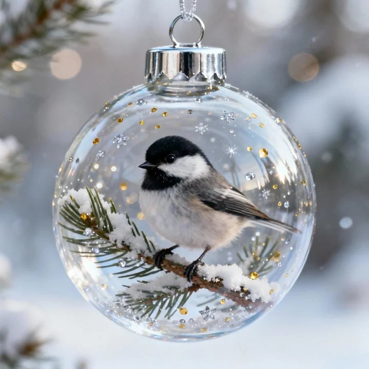 FrostFlight - Colección De Adornos Navideños De Cristal Con Simpáticos Pájaros