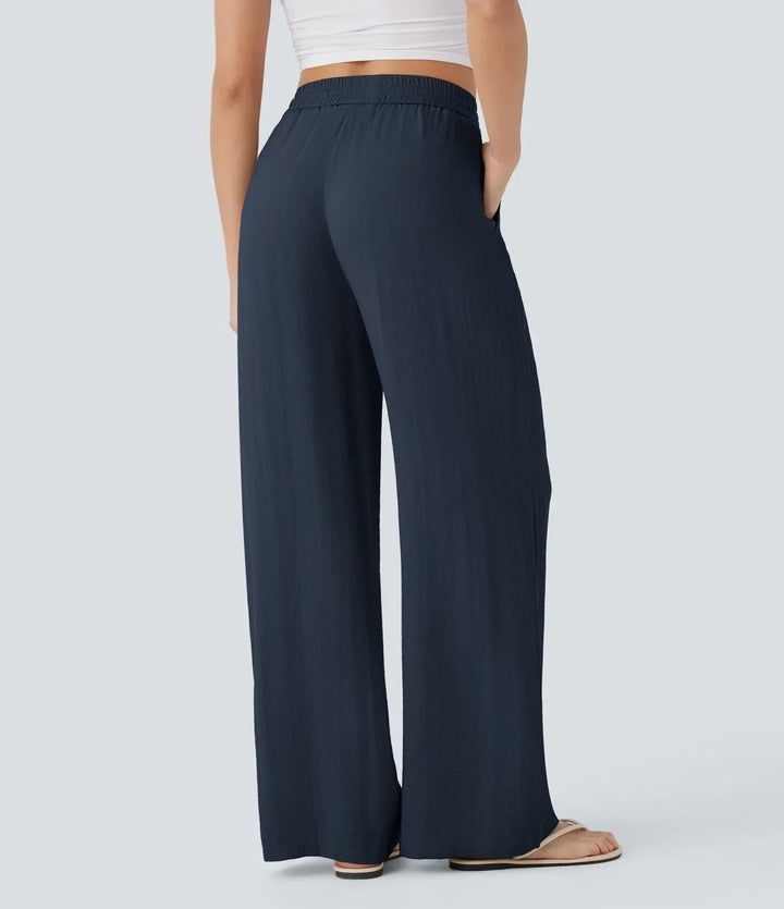 Zafeiria - Elegantes Pantalones De Lino