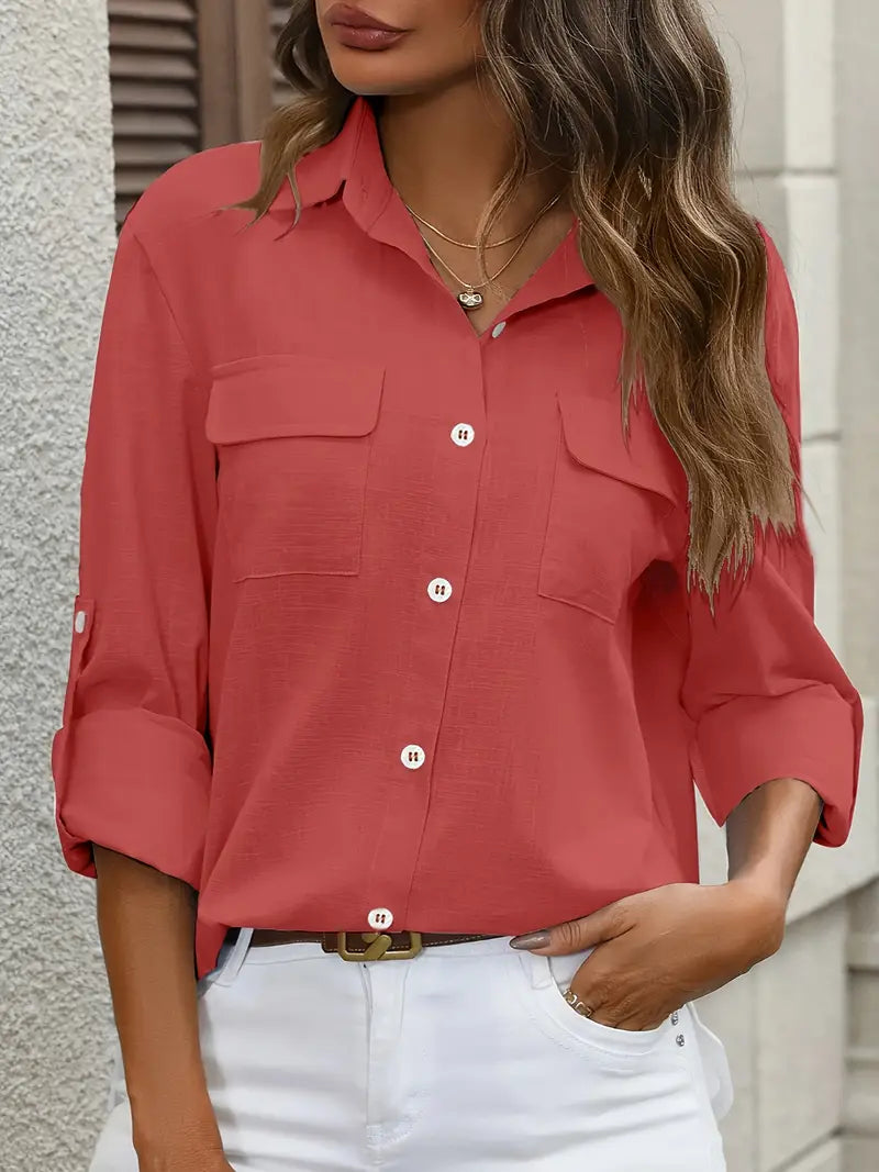 Athena - Camisa De Algodón Con Bolsillos Delanteros