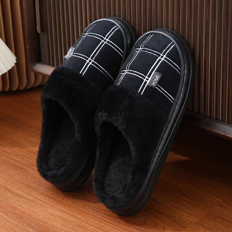 Bugra - Zapatillas De Felpa Con Estampado a Cuadros