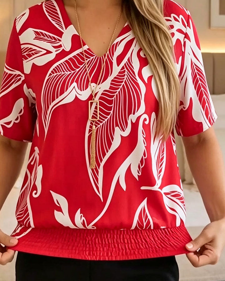 Isheba - Blusa Elegante De Manga Corta