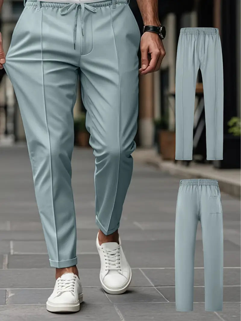 Crawford - Informal Ajuste Entallado Pantalones Con Cintura Elástica