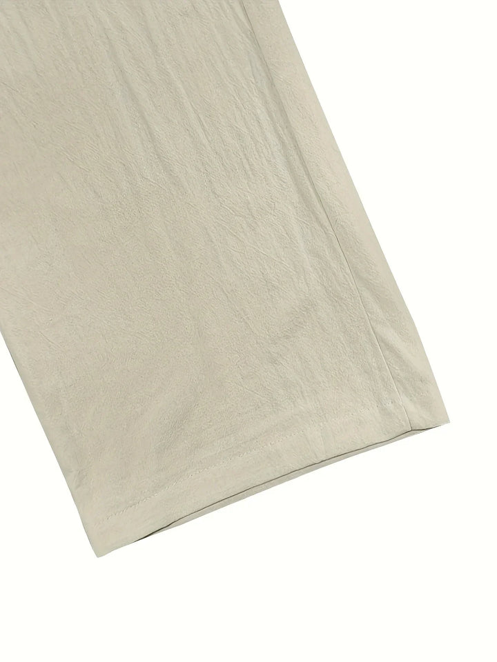 Beslan - Pantalones Elegantes De Pierna Recta Con Botones Dorados