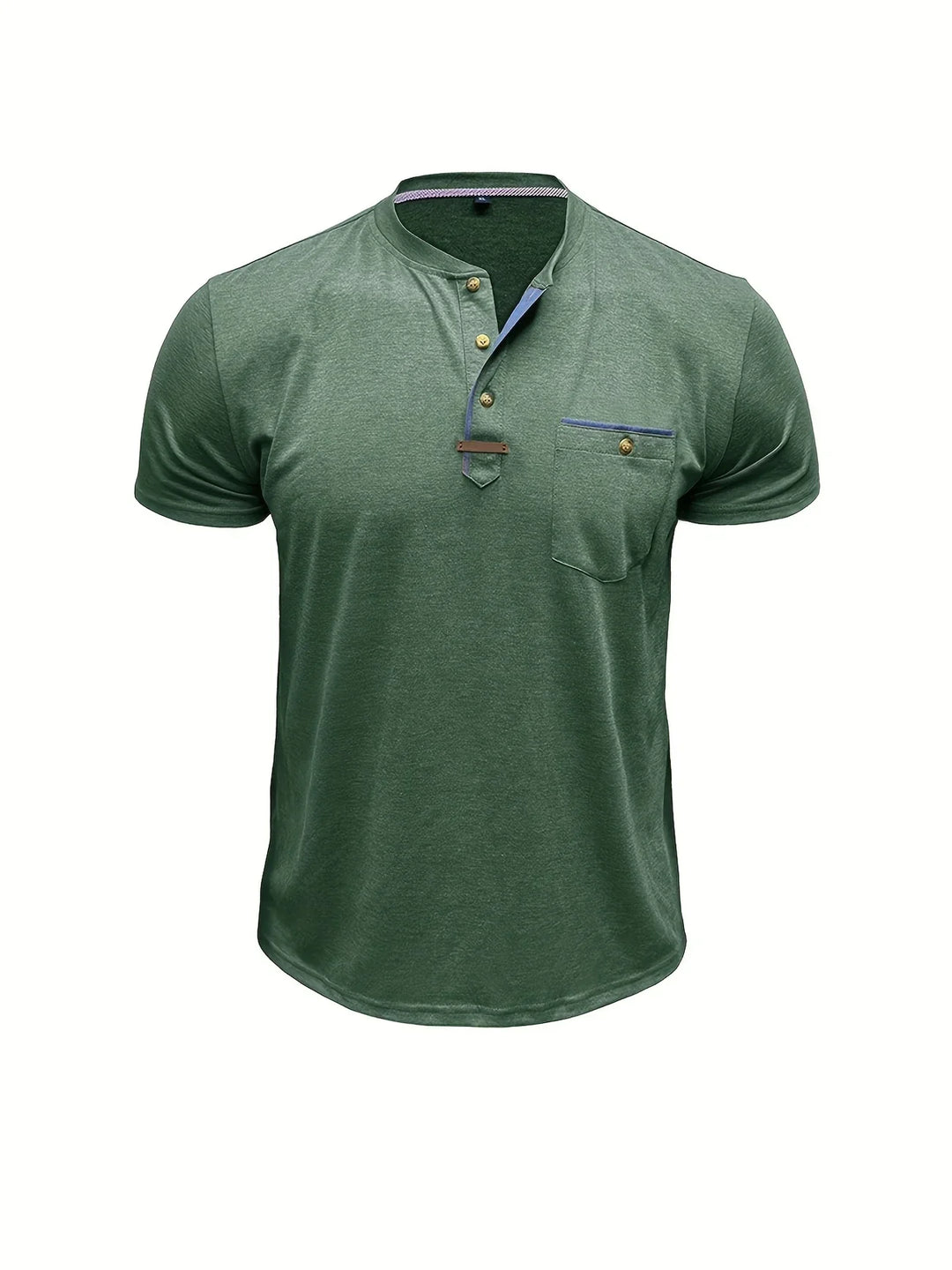 Saxon - Camiseta Elegante De Cuello Redondo Con Bolsillo