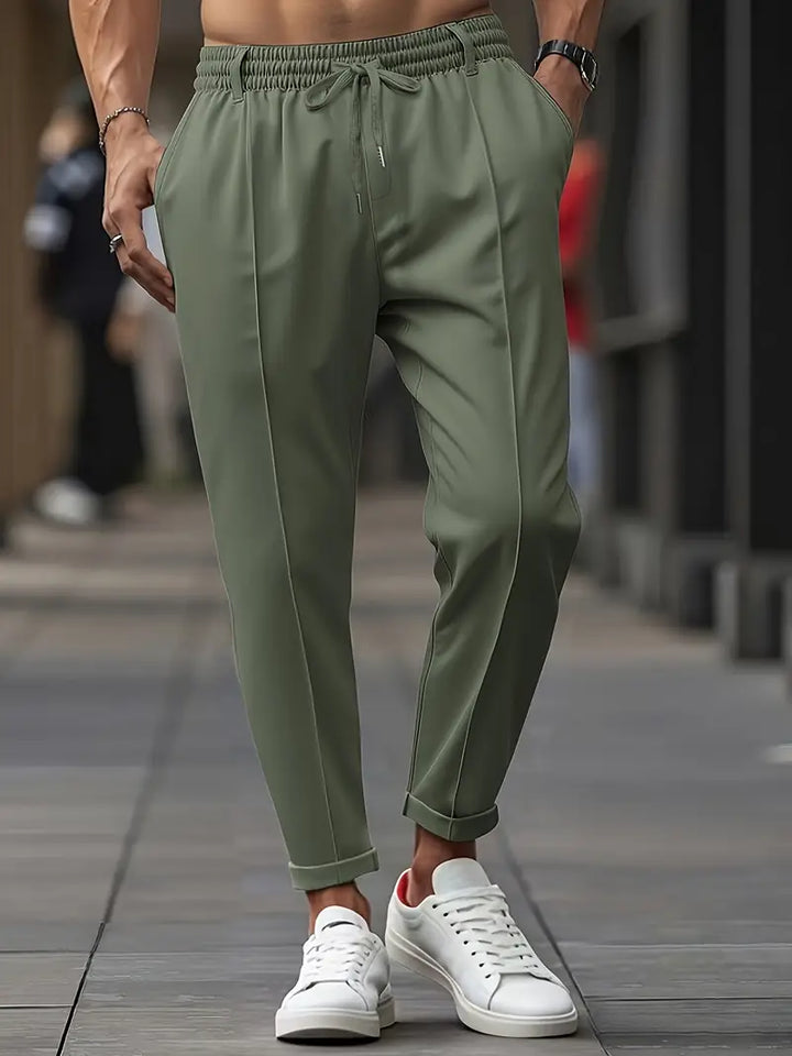 Crawford - Informal Ajuste Entallado Pantalones Con Cintura Elástica