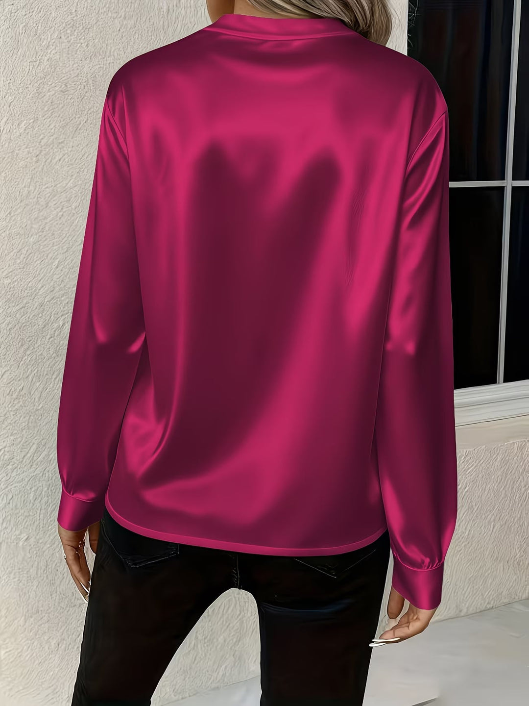 Ronika - Blusa De Manga Larga Con Cuello En V