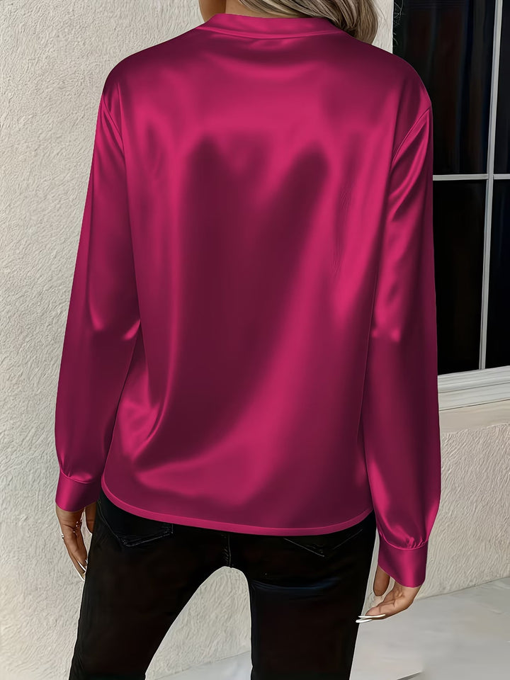 Ronika - Blusa De Manga Larga Con Cuello En V