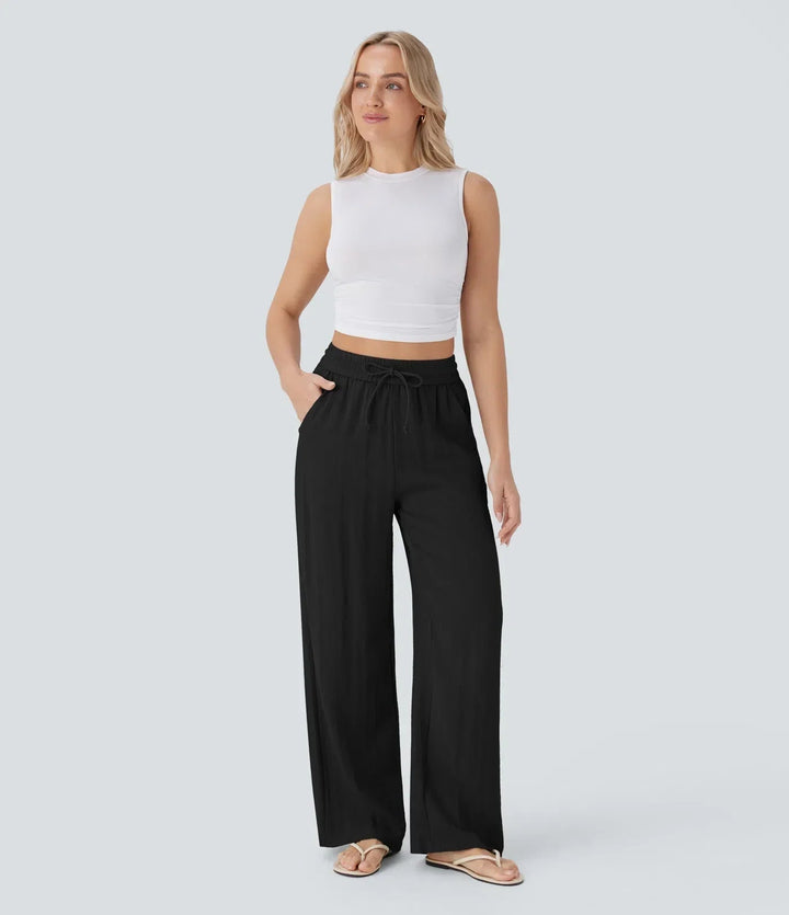 Zafeiria - Elegantes Pantalones De Lino