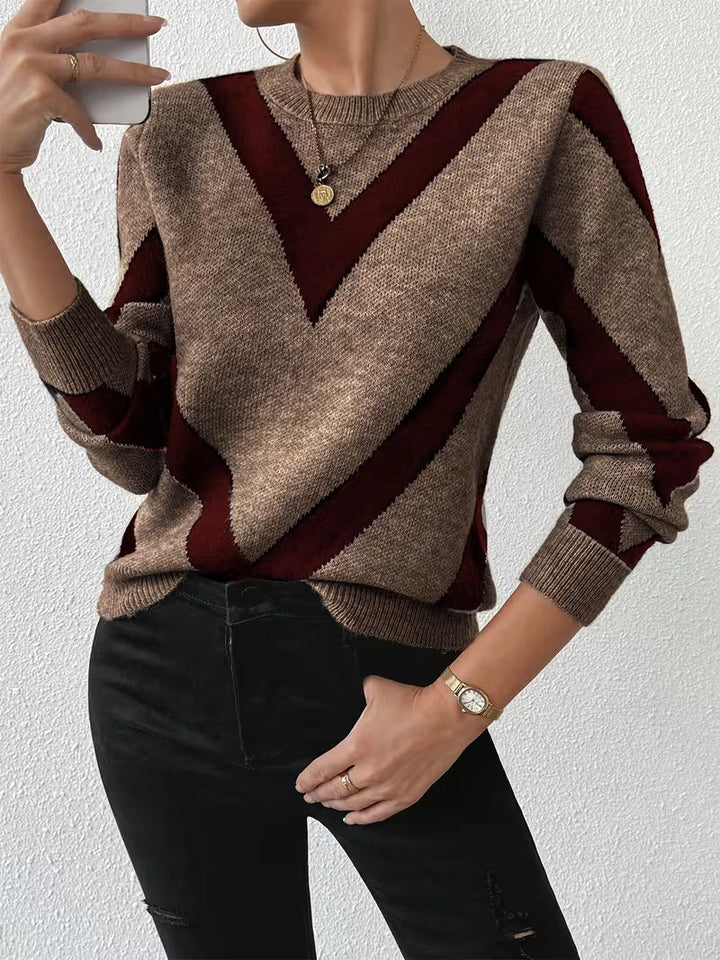 Minaza - Jersey De Cuello Redondo Con Estampado Geométrico